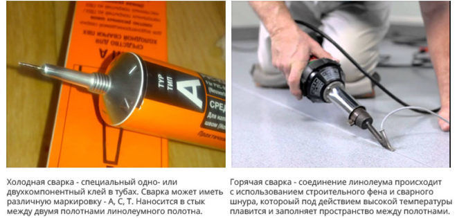 Холодная и горячая сварка линолеума