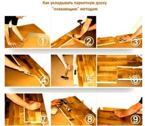 Укладка паркетных досок плавающим методом
