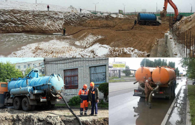 Откачка воды из котлованов, ям и прочего