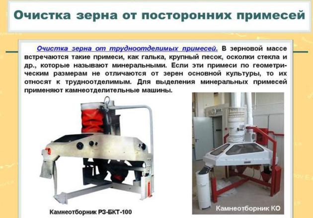Очистка зерна от посторонних примесей
