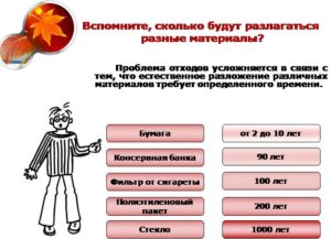 Сколько будут разлагаться разные материалы