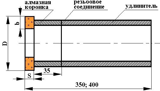 Сверло из алмазного ролика - чертеж