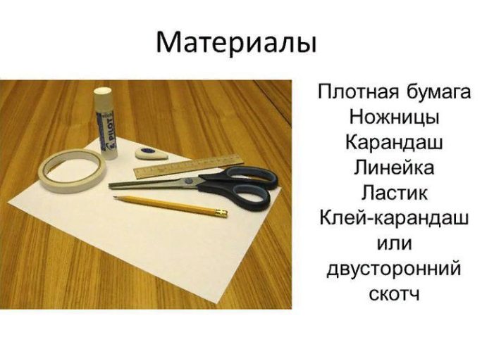 Плотная бумага, карандаш и ножницы